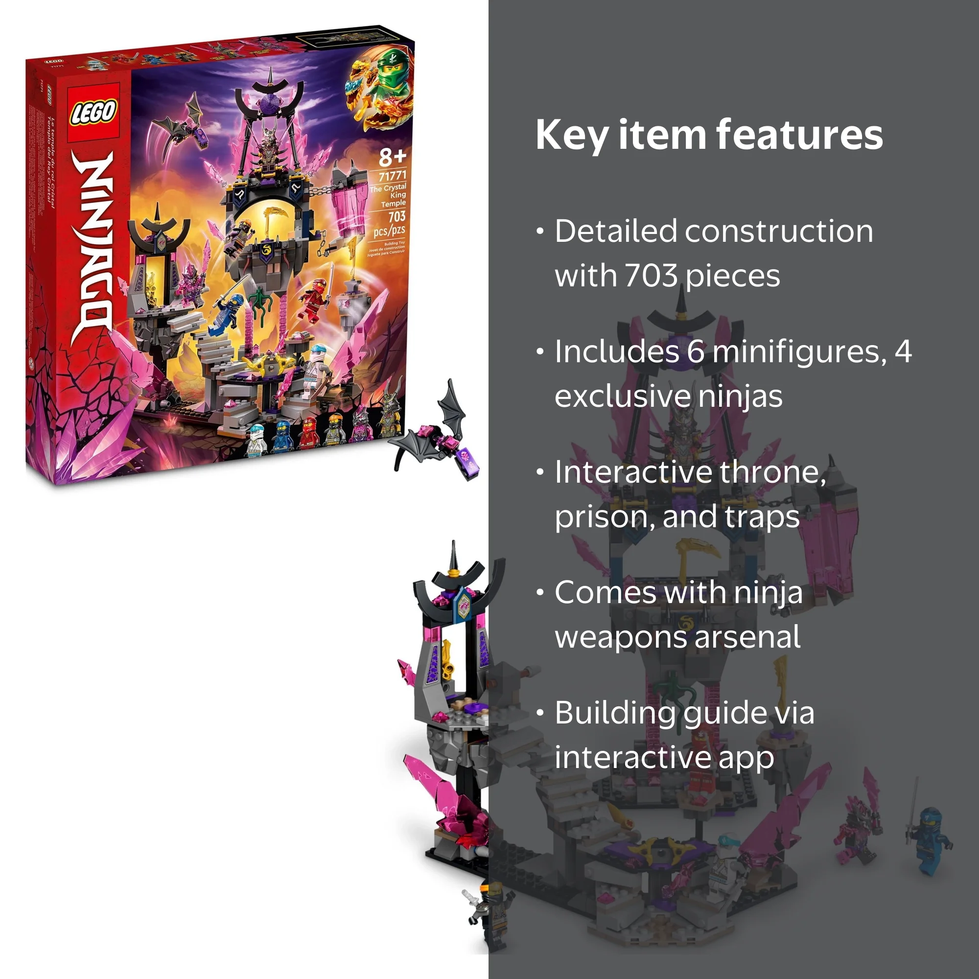 Walmart: LEGO NINJAGO Set, Crystal King Temple Playset (71771), 8+