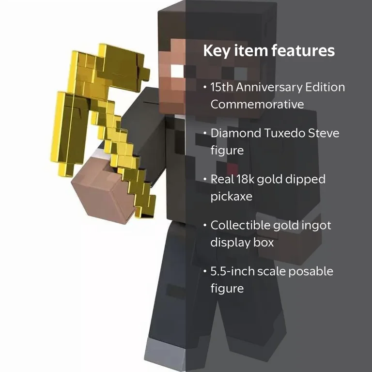 Minecraft Diamond Level Tuxedo Steve Action Figure - Walmart.com