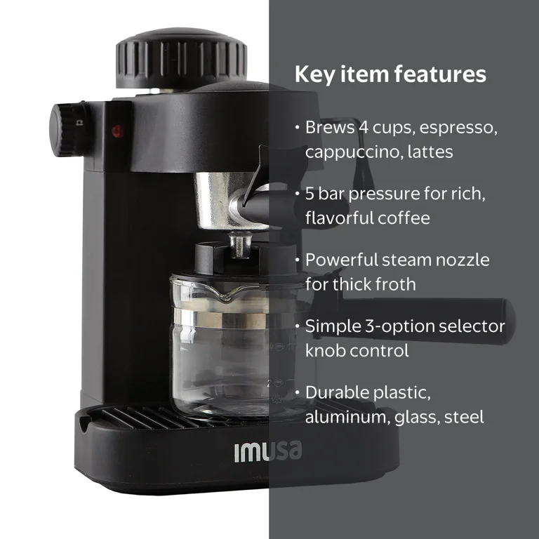 Imusa Coffee Appliances: 4 Cup Capacity Electric Espresso