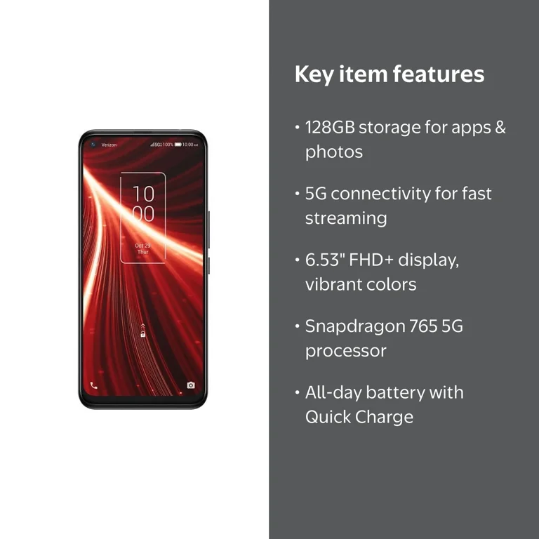 Verizon TCL 10 5G 128GB Smart Cell Phone with Ultra-fast Speeds
