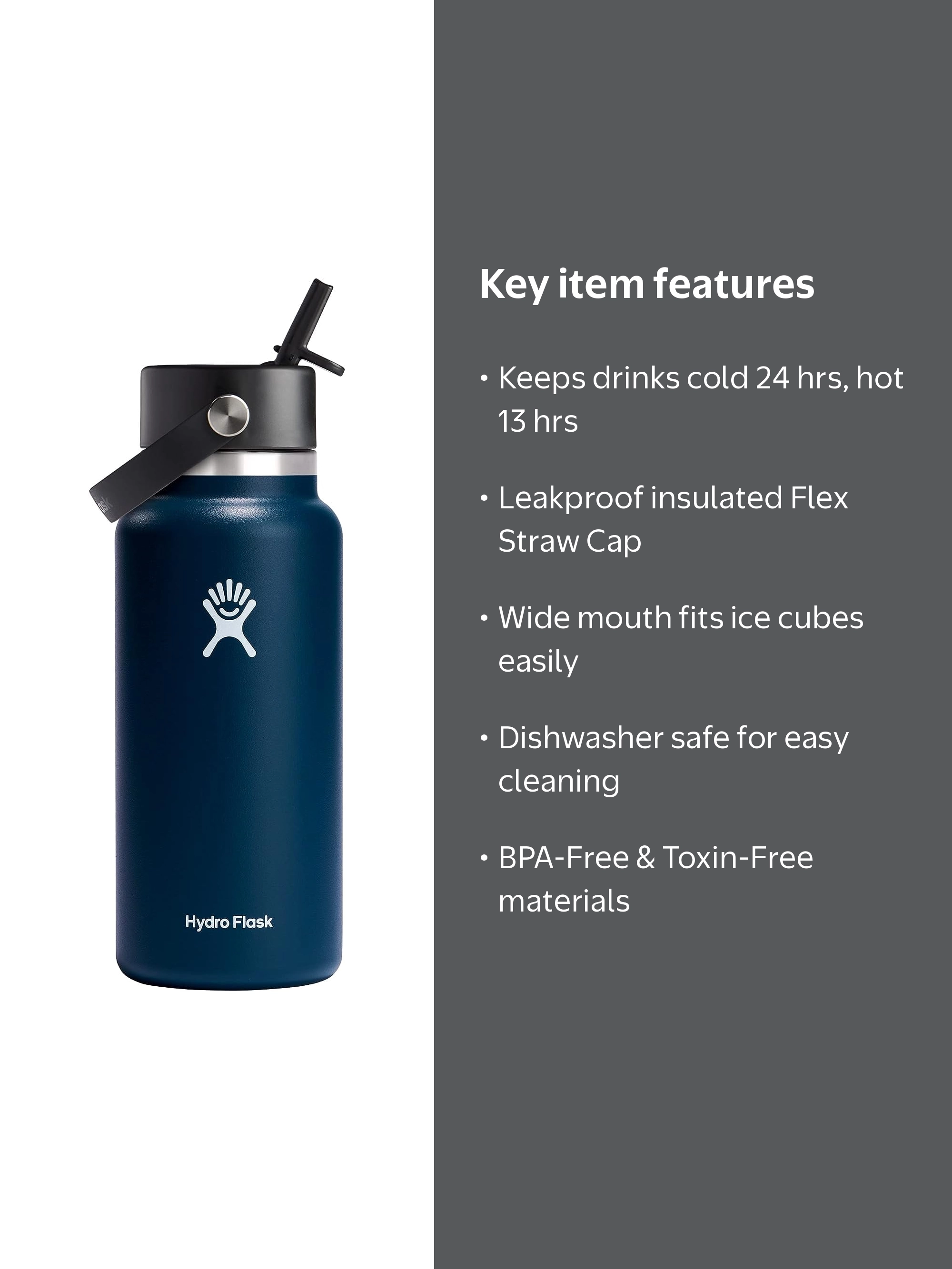 Hydro Flask 32 oz (946ml)ネイビー 石垣島デザイン HYDRO FLASK Vacuum Insulated Stainless Steel Water Bottle, Wide