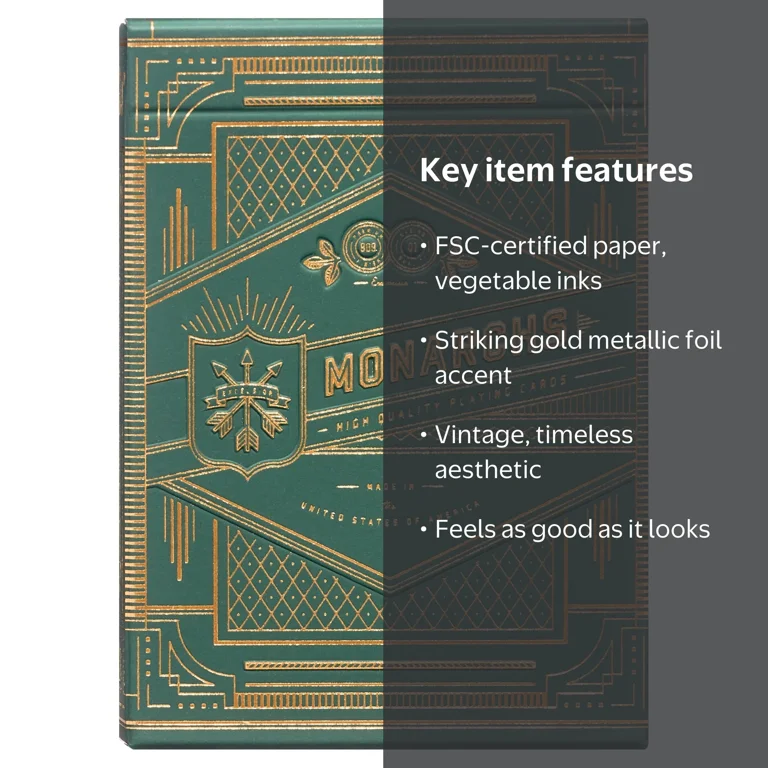 theory11 Monarchs Playing Cards (Green) - Walmart.com