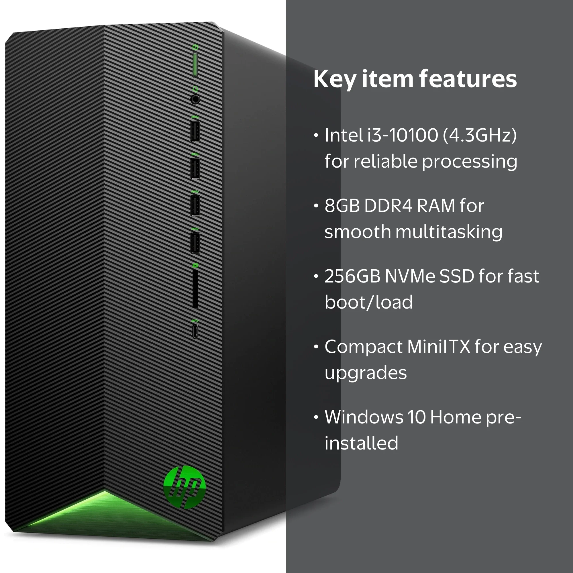 HP Pavilion Gaming Desktop TG01-1220 Bundle PC, Intel Core i3