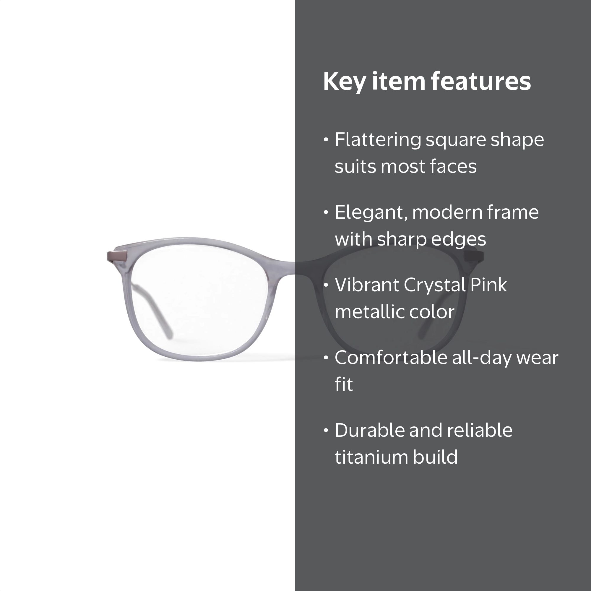 EasyClip Women's EC583 Square Prescription Eyeglasses with Case