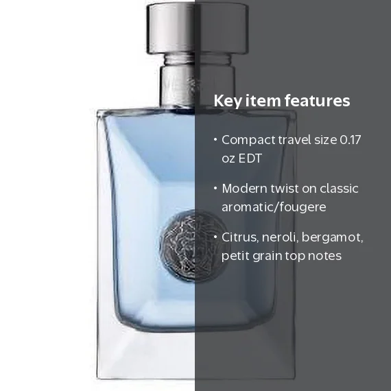 Versace, Pour Homme Mini EDT, 0.17 oz, Men, Aromatic Fougere