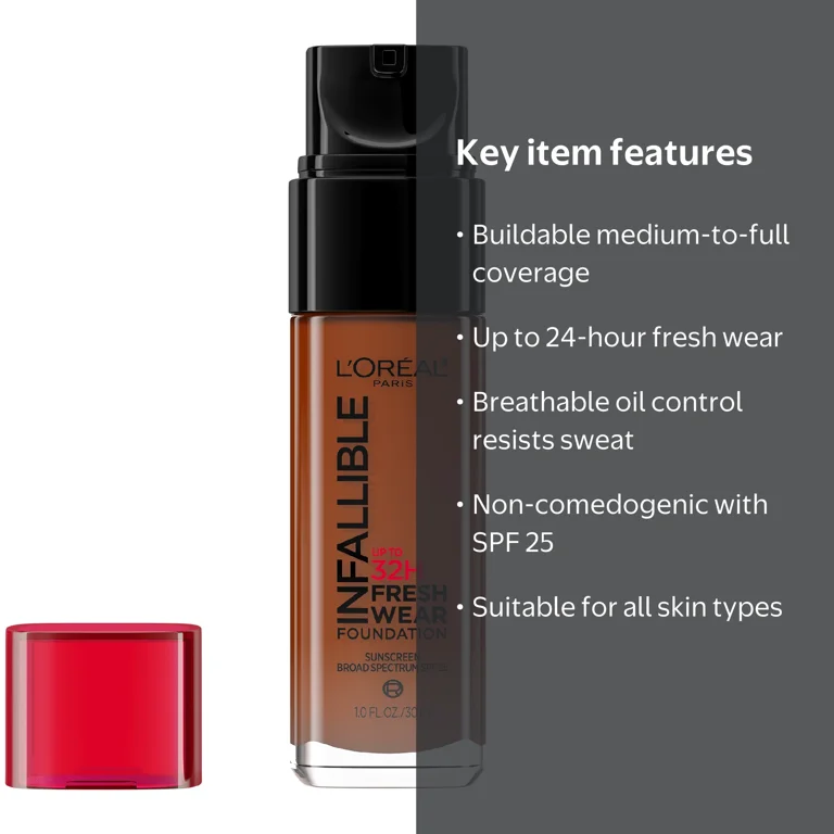 L'Oreal Paris Infallible Fresh Wear 24 Hr Liquid Foundation Makeup