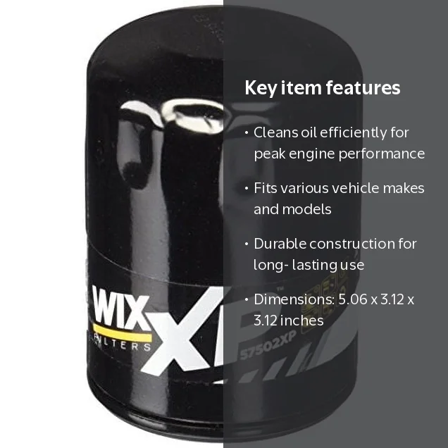 WIX Filters 57502XP Motor Oil Filter, 5.06 x 3.12 x 3.12 Inches