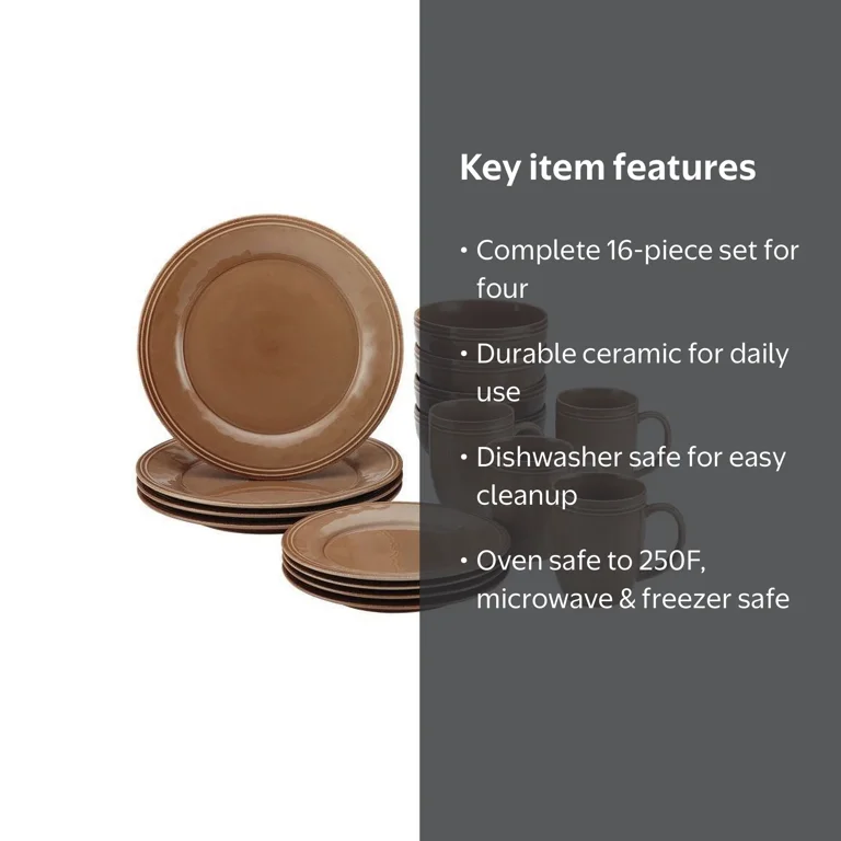 Rachael Ray 16-Piece Cucina Stoneware/Ceramic Dinnerware Set