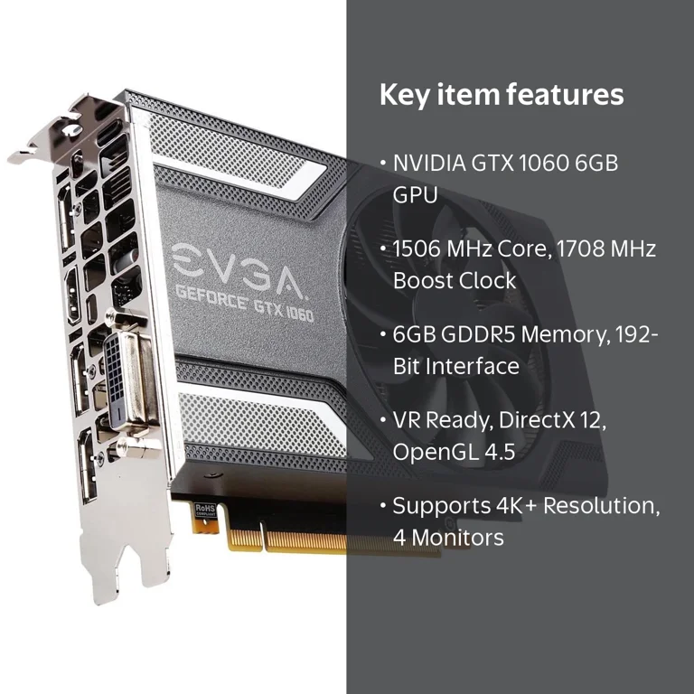 NEW EVGA GeForce GTX 1060 6GB GAMING 06G-P4-6161-KR Graphics Video