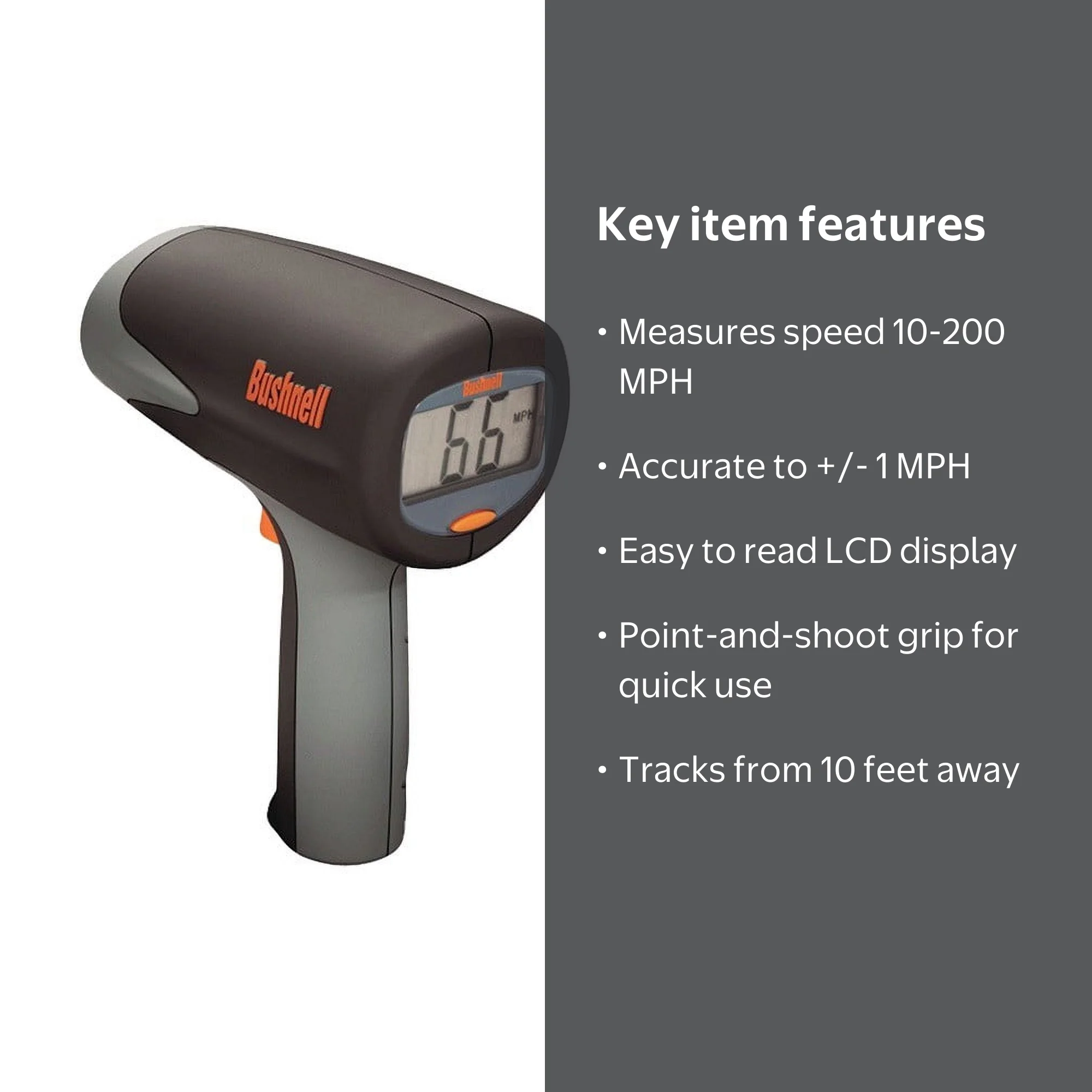 Bushnell Velocity Laser Speed Gun, Battery Operated, Gray