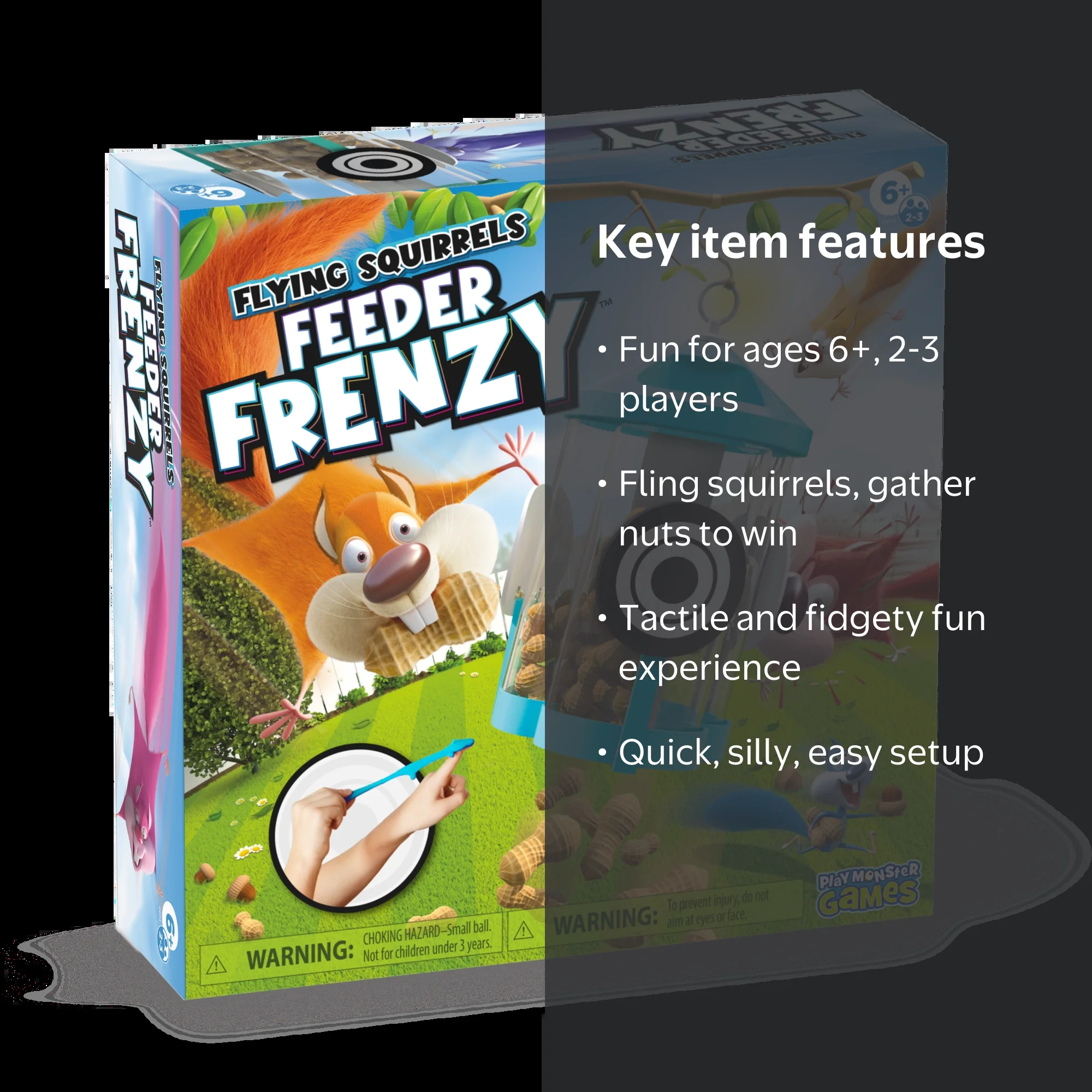 PlayMonster Flying Squirrels Feeder Frenzy Board Game, Children 6+