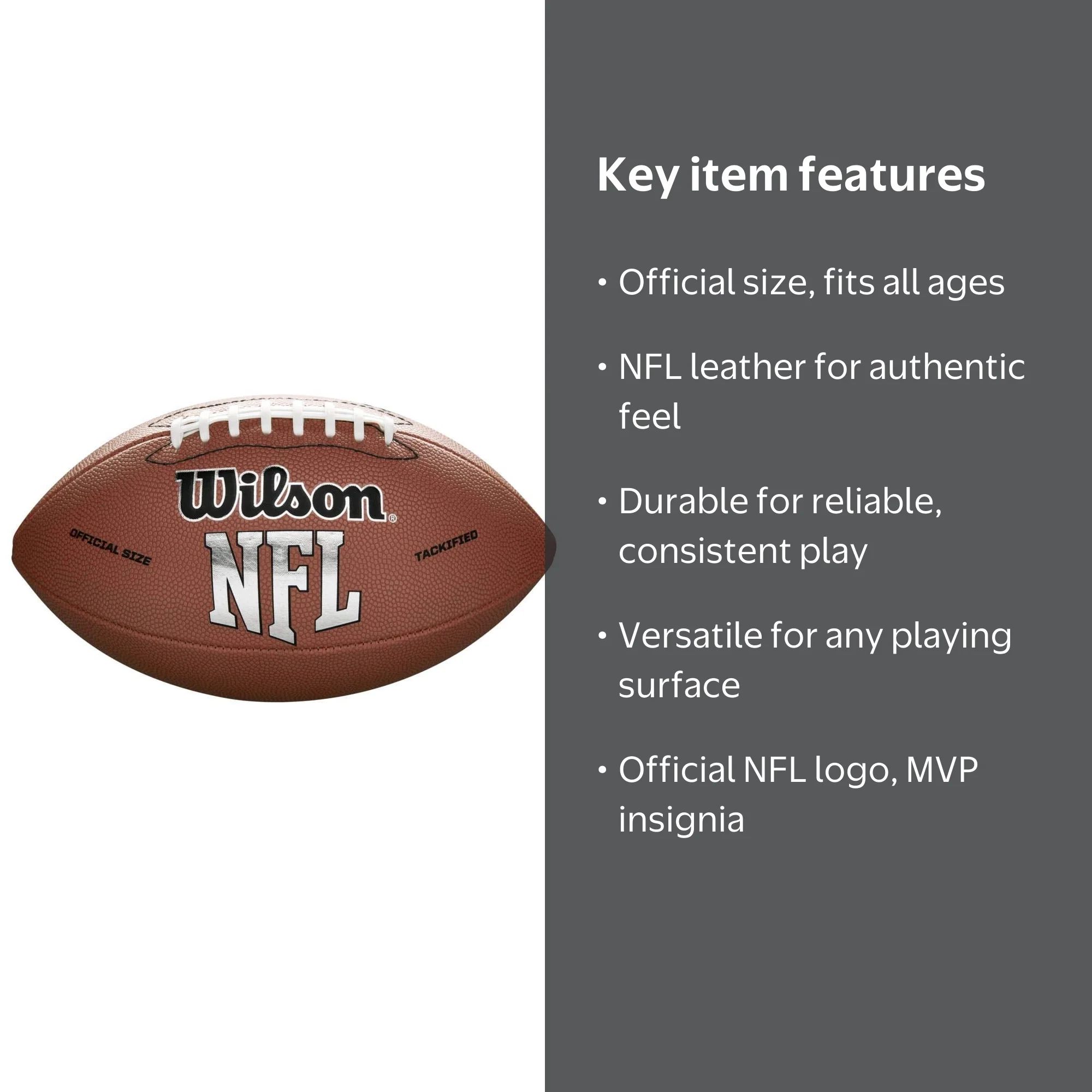 Mas 15 NFL ウニフォーム M Wilson Official Size NFL MVP Football, High-Performing, Versatile