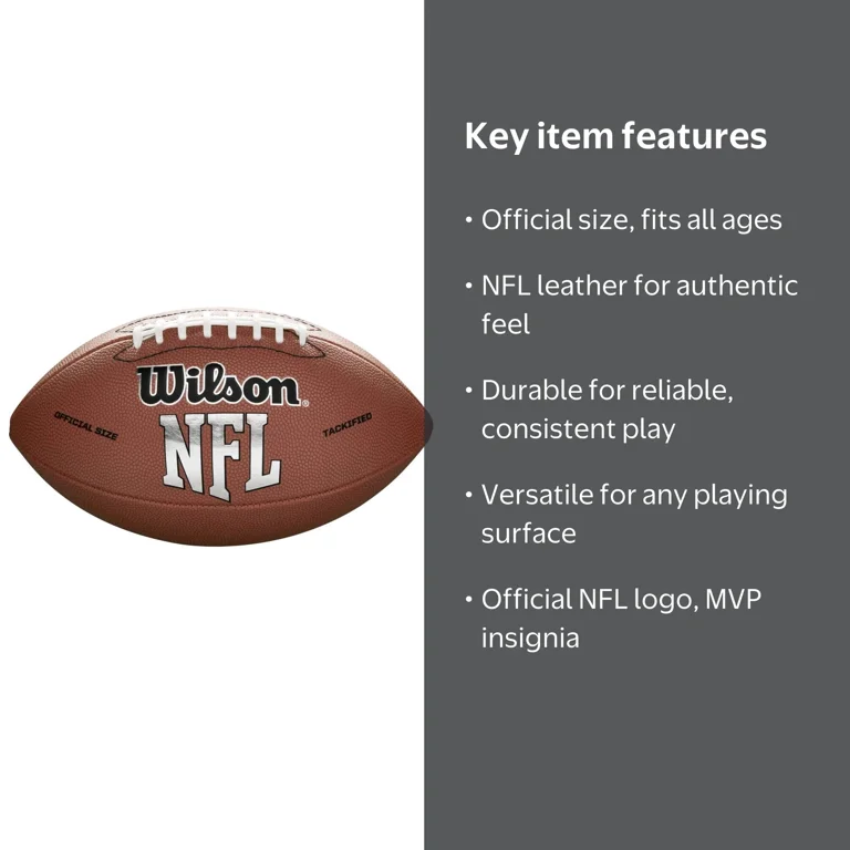 Wilson Official Size NFL MVP Football, High-Performing, Versatile