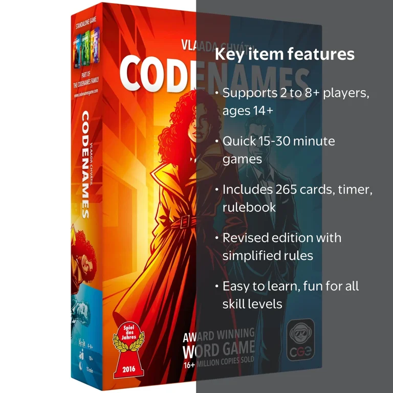 Czech Games Edition Codenames 2.0 – Updated Party Word-Clue Board