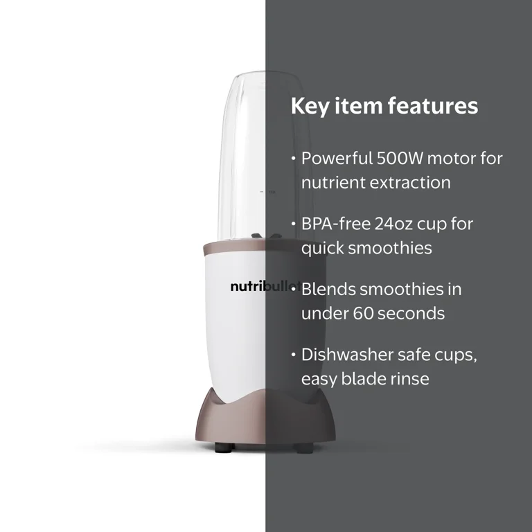 キッチン家電 nutribullet nutrient extractor 500W nutriBullet 500 Personal Blender with 3 Pieces, Matte White & Gold