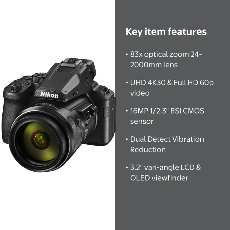Nikon COOLPIX P950 Point Shoot Digital Camera, 26532: 83x Zoom