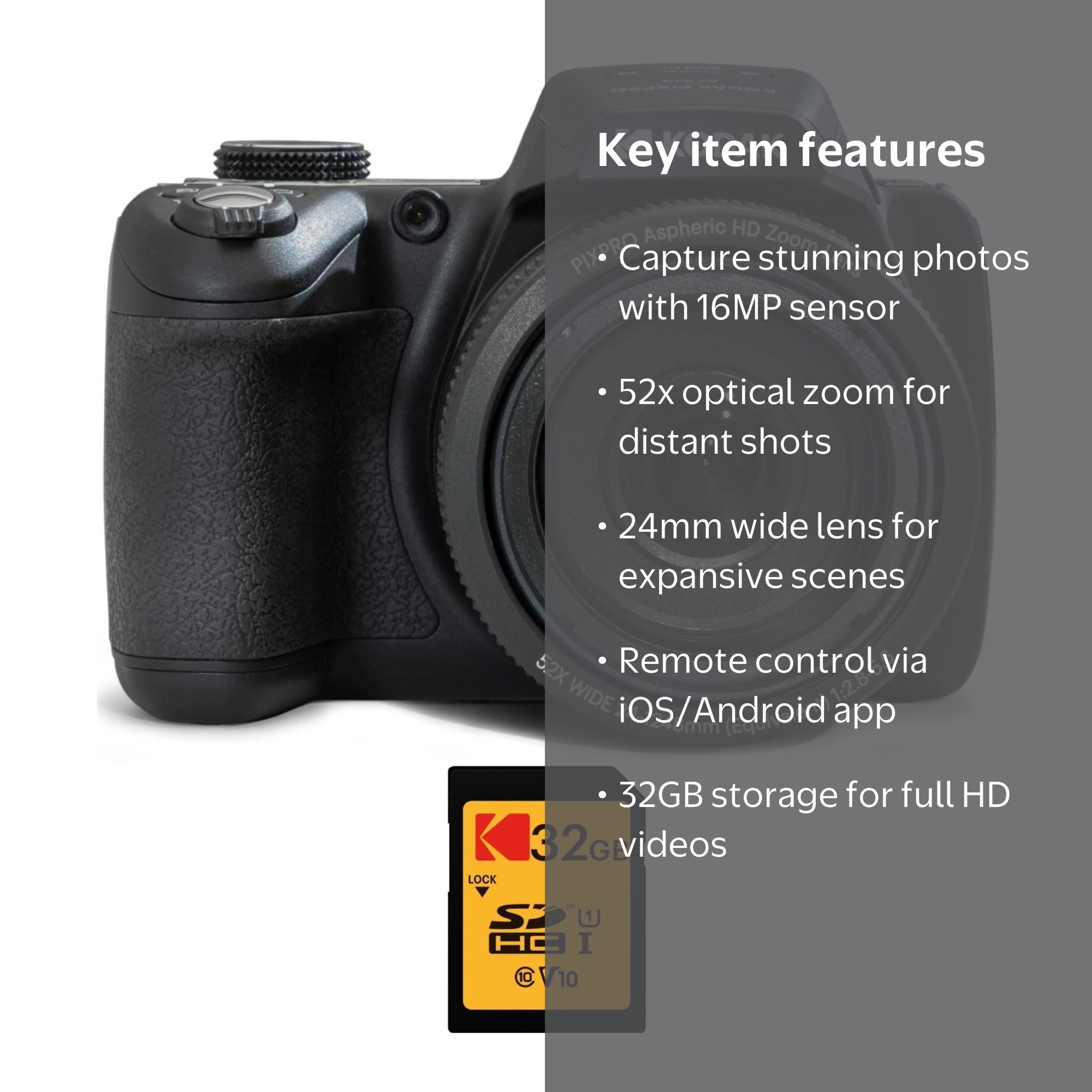 Kodak PIXPRO AZ528 16MP Astro Zoom Digital Camera with 52x Zoom