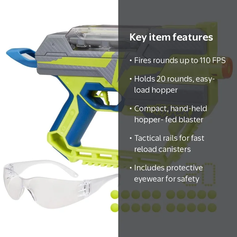 Nerf Hyper Fuel-20 Blaster, 20 Nerf Hyper Rounds, Ages 14+