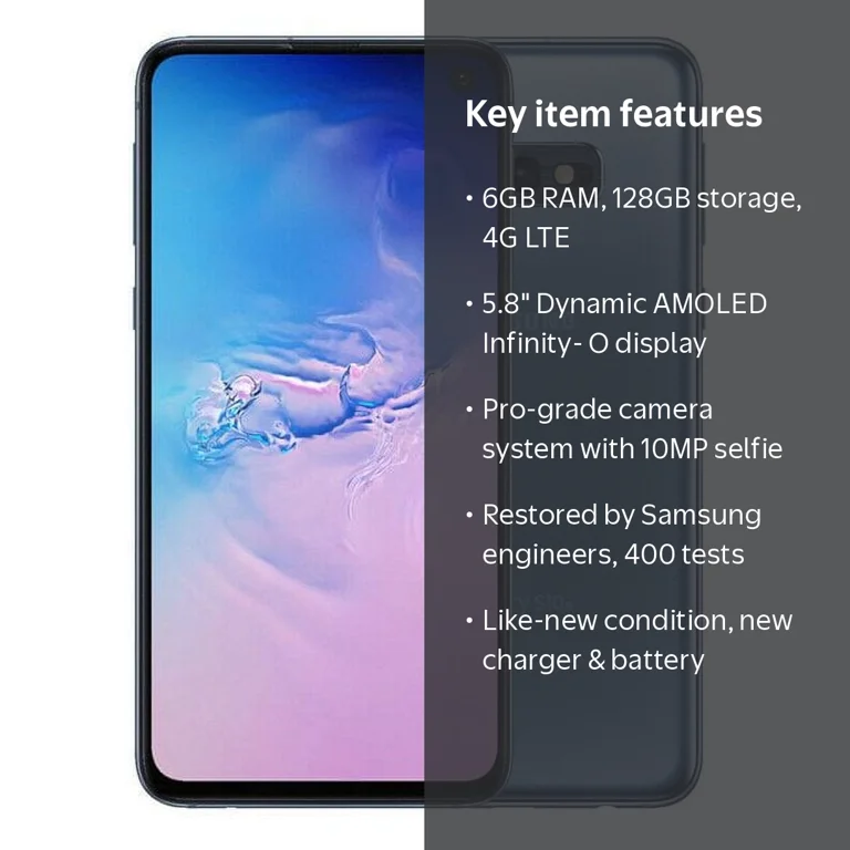 Restored Samsung Galaxy S10e 6GB RAM 128GB Storage Unlocked 4G LTE