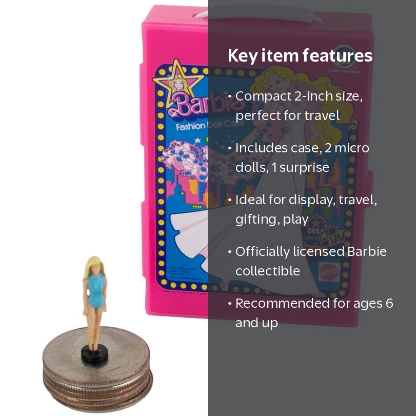 World's Smallest Barbie Fashion Case Mini Collectible with Two