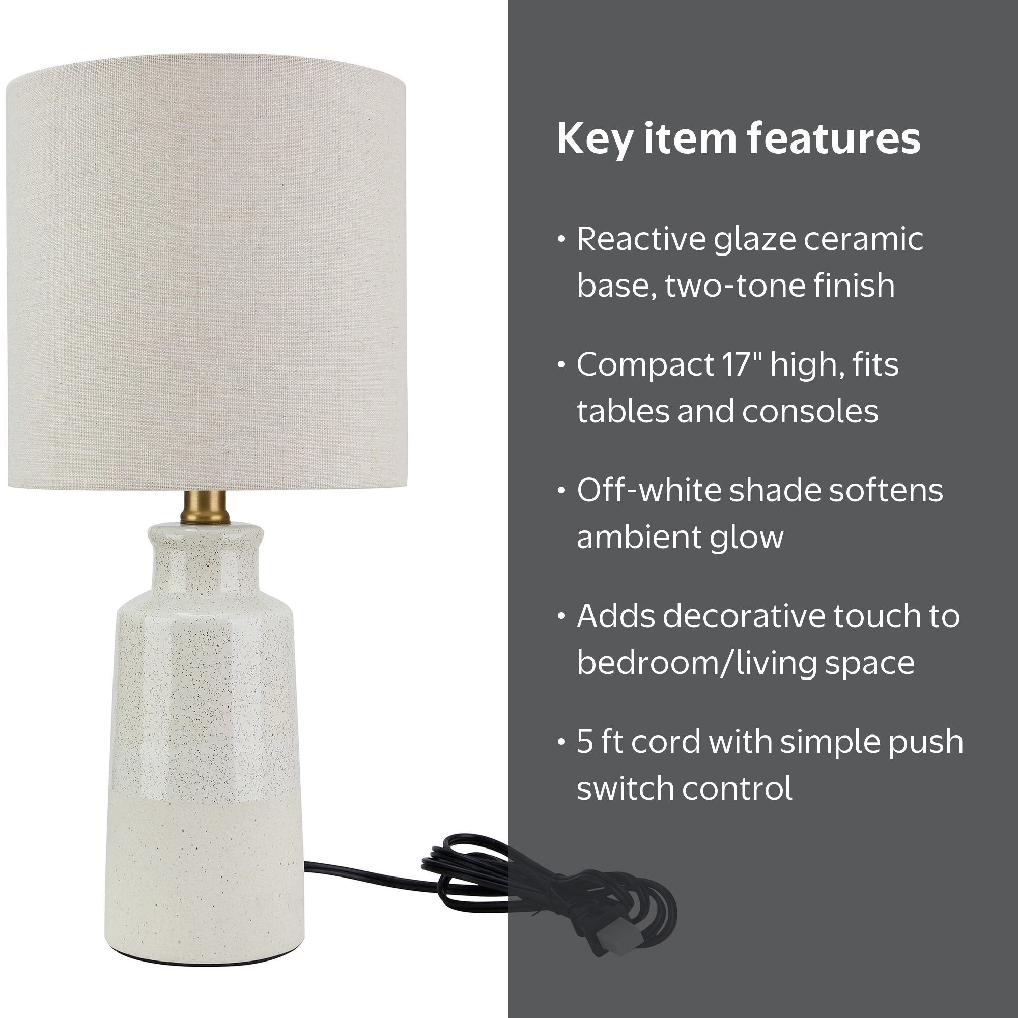 Better Homes & Gardens 17 in Reactive Glaze Ceramic Table Lamp