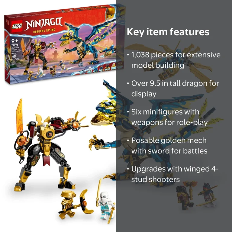 LEGO NINJAGO Elemental Dragon vs. The Empress Mech 71796 Set with