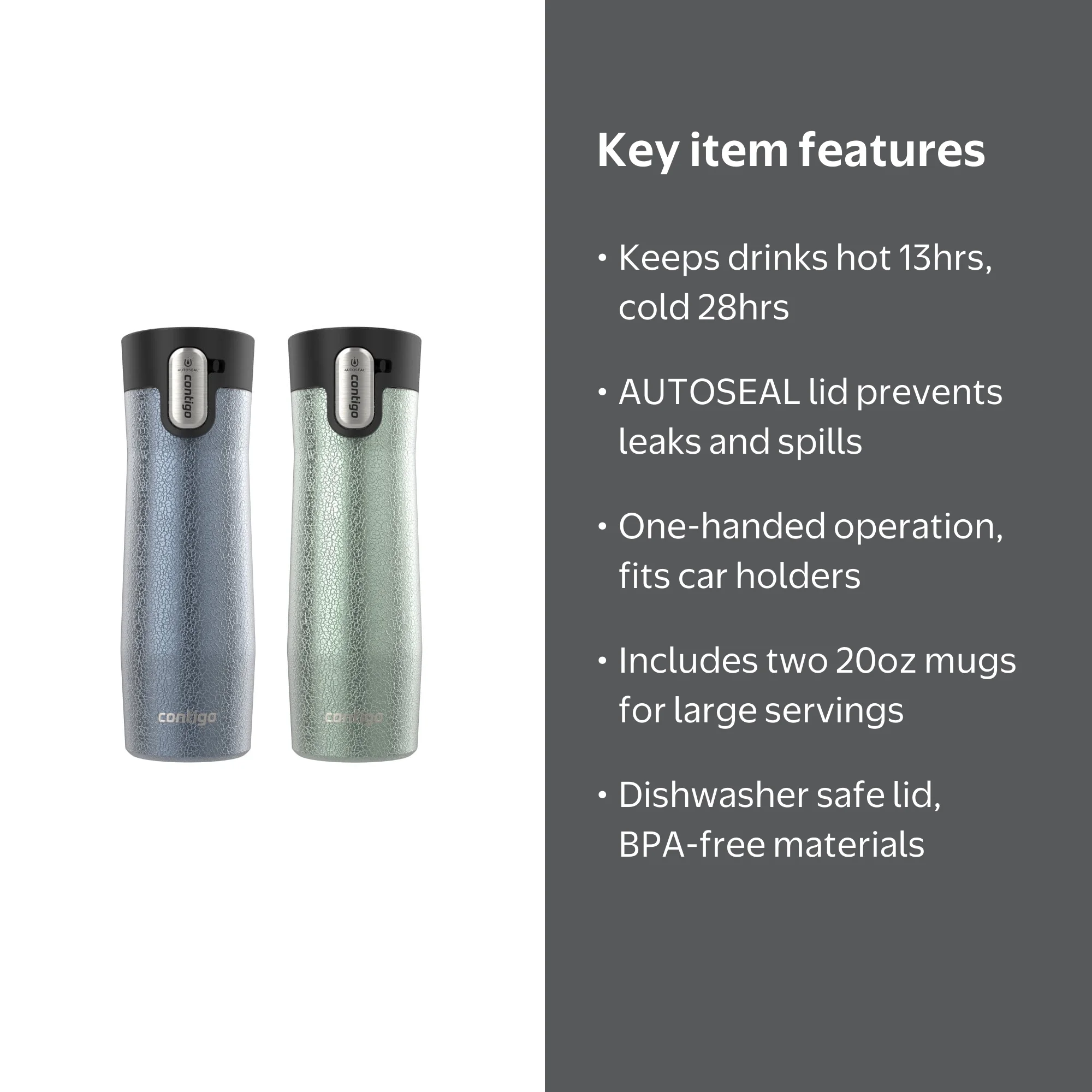 Contigo AUTOSEAL West Loop Vacuum-Insulated 20 oz Stainless Steel Travel Mug  with Easy-Clean Lid - Walmart.com