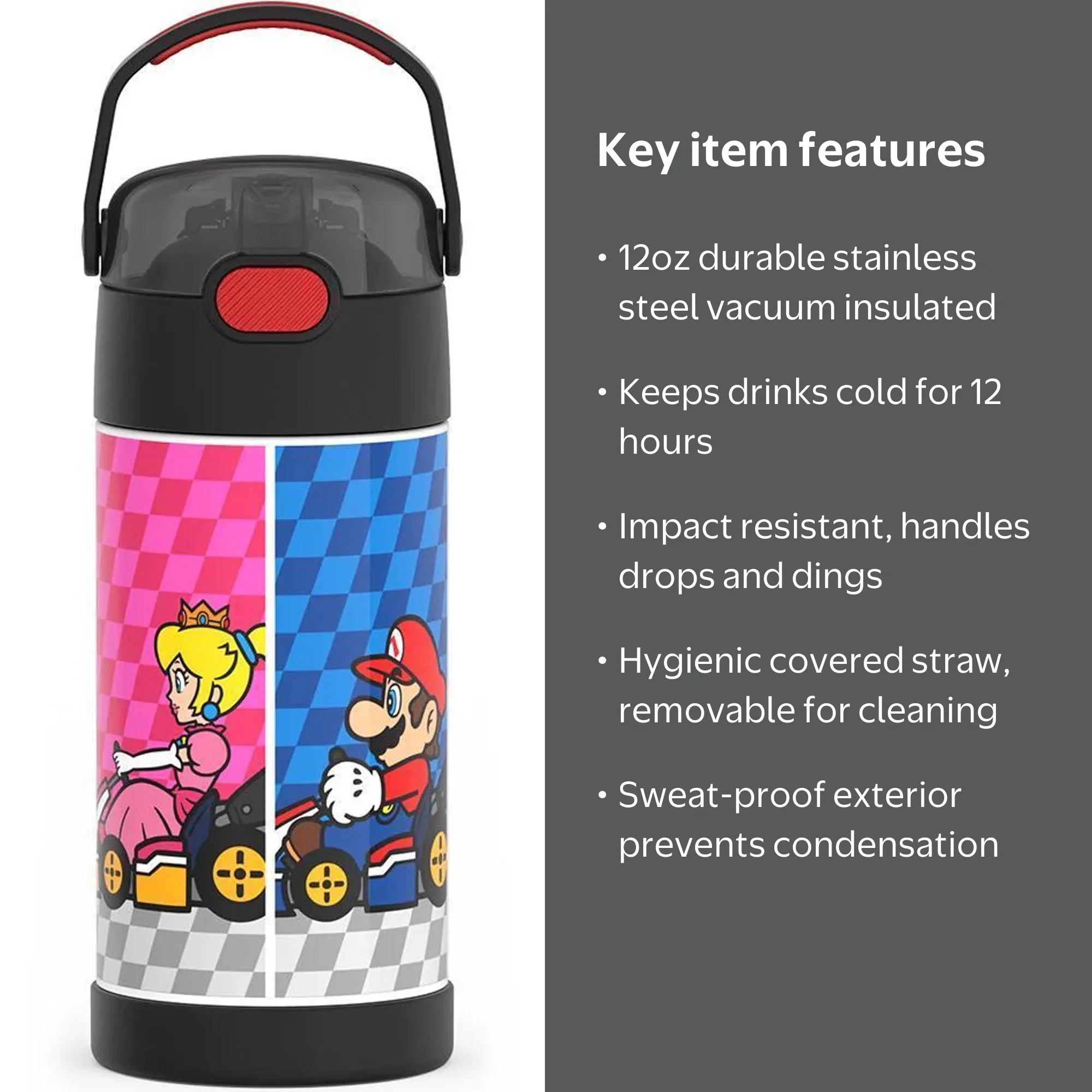 Thermos, Kid's Funtainer Water Bottle, 12 oz, Mario Kart - Walmart.com