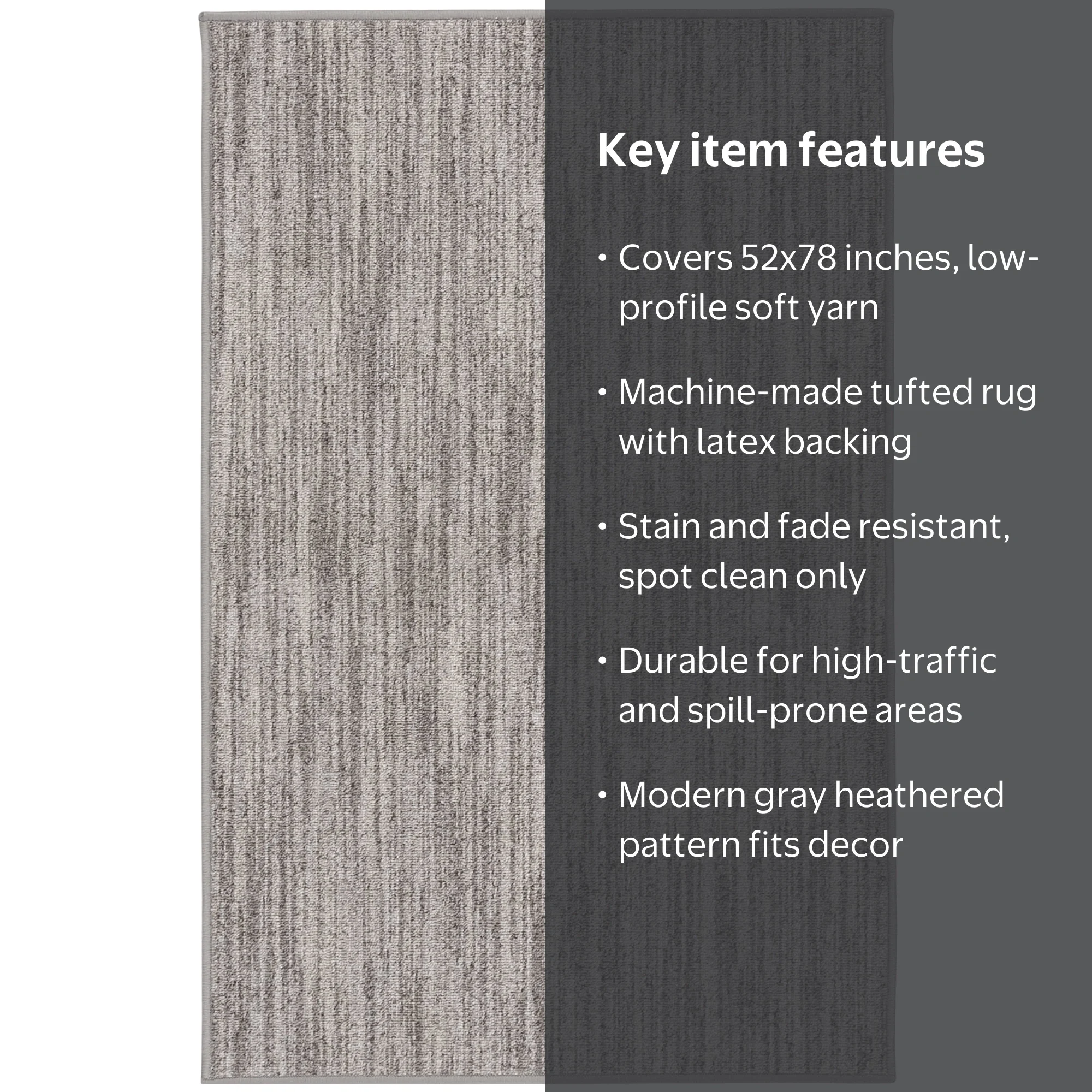 Mainstays Space Dyed Gray 52x78