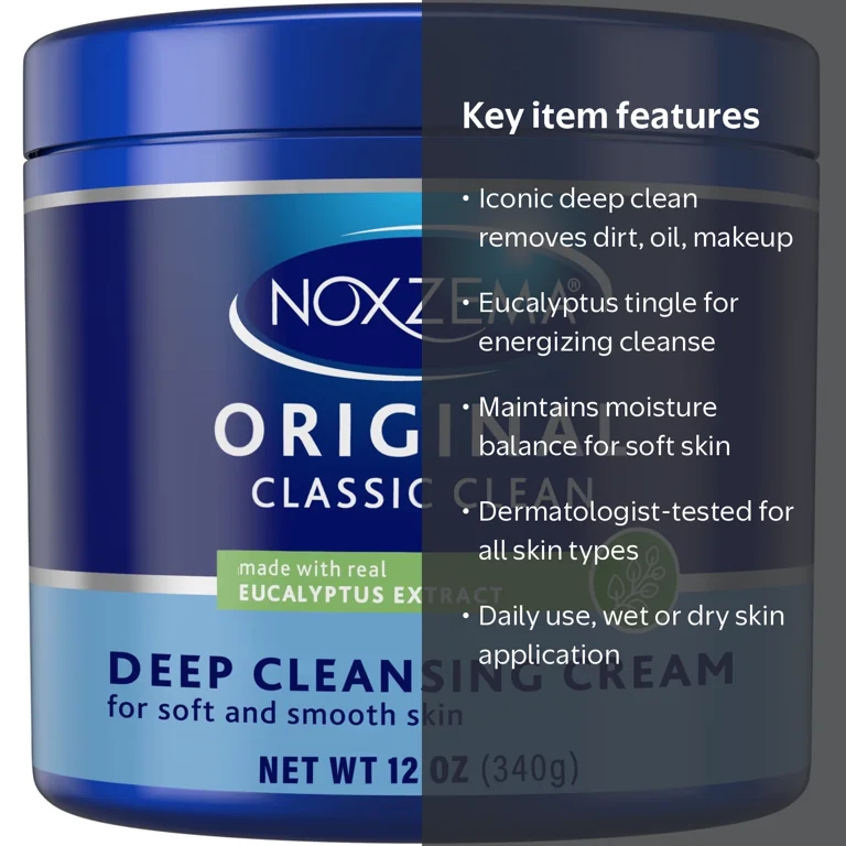 フェイスクリーム naka Noxzema, Face Wash, Deep Cleansing, 12 oz, Eucalyptus Extract