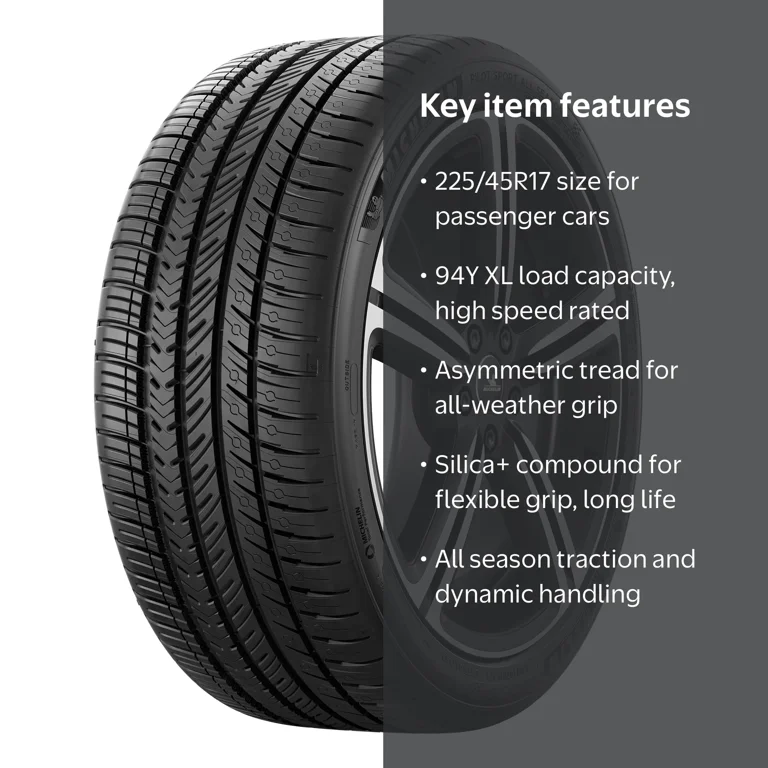 Michelin, All Season 4 Tire, 225/45ZR17 94Y XL, High Performance