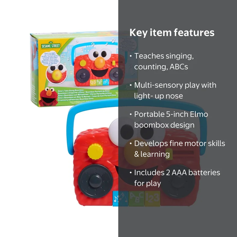 ELMO ボックス型スピーカー Sesame Street, Sesame Street Elmo Boombox, Take Along, 5.5