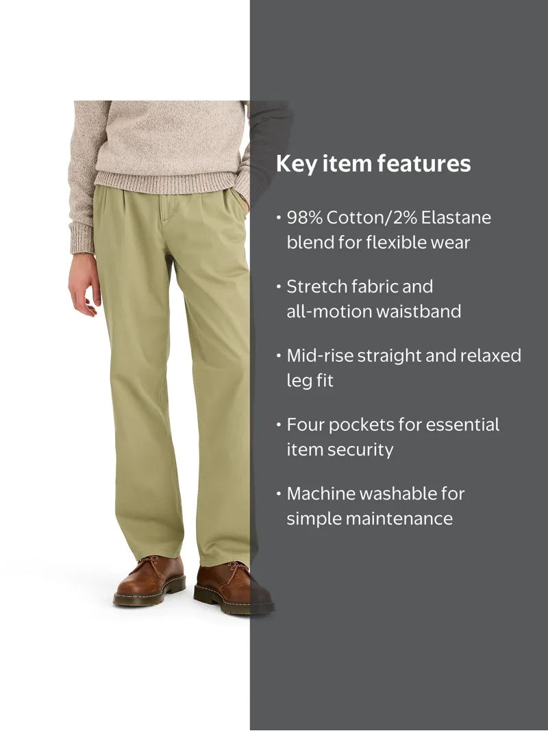 【USA製】00s DOCKERS chino pants Dockers Men's Straight Fit Pleated Casual Chino Pants - Walmart.com