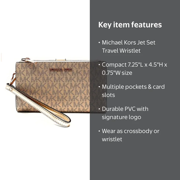 Michael Kors Signature Large Double Zip Phone Wallet, Jet Set