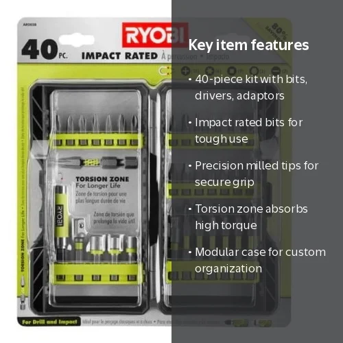 Ryobi - AR2038 - Impact Rated Driving Kit - 40-Piece - Walmart.com