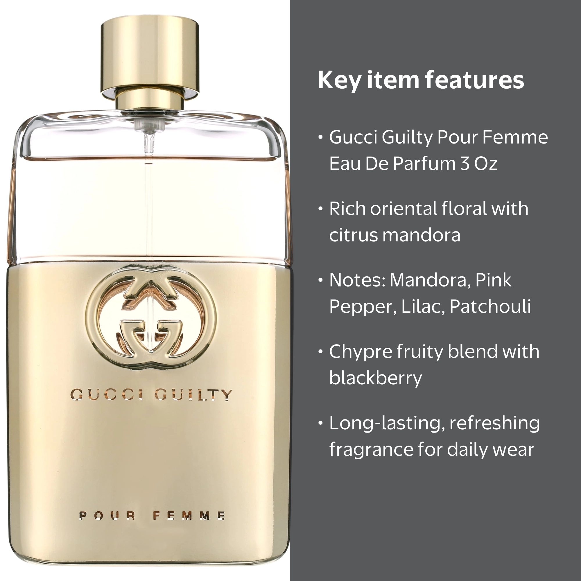 Gucci Guilty Pour Femme Eau De Parfum Spray 3 oz for Women