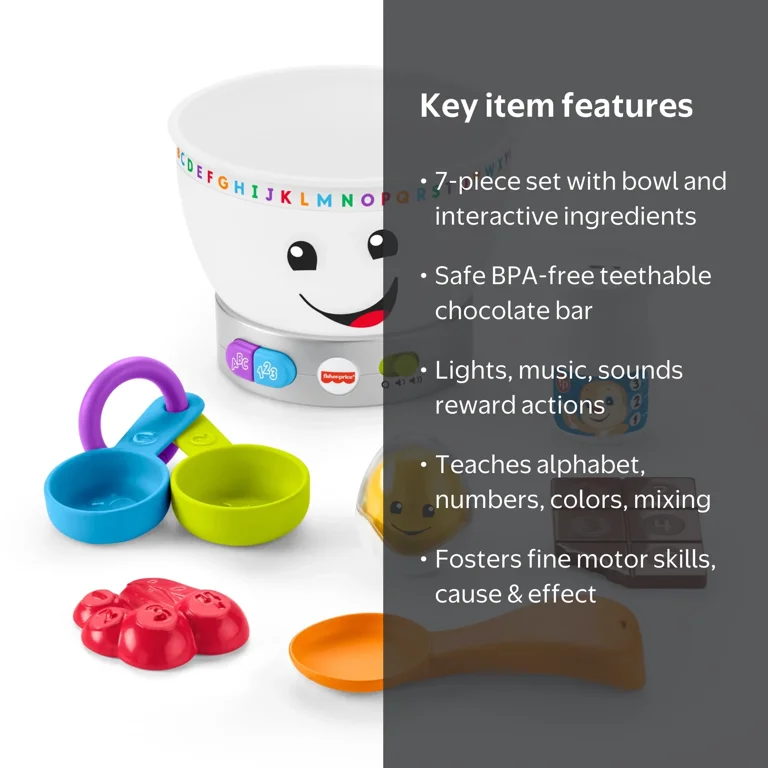 Fisher-Price Laugh & Learn Magic Color Mixing Bowl, 7 Pieces