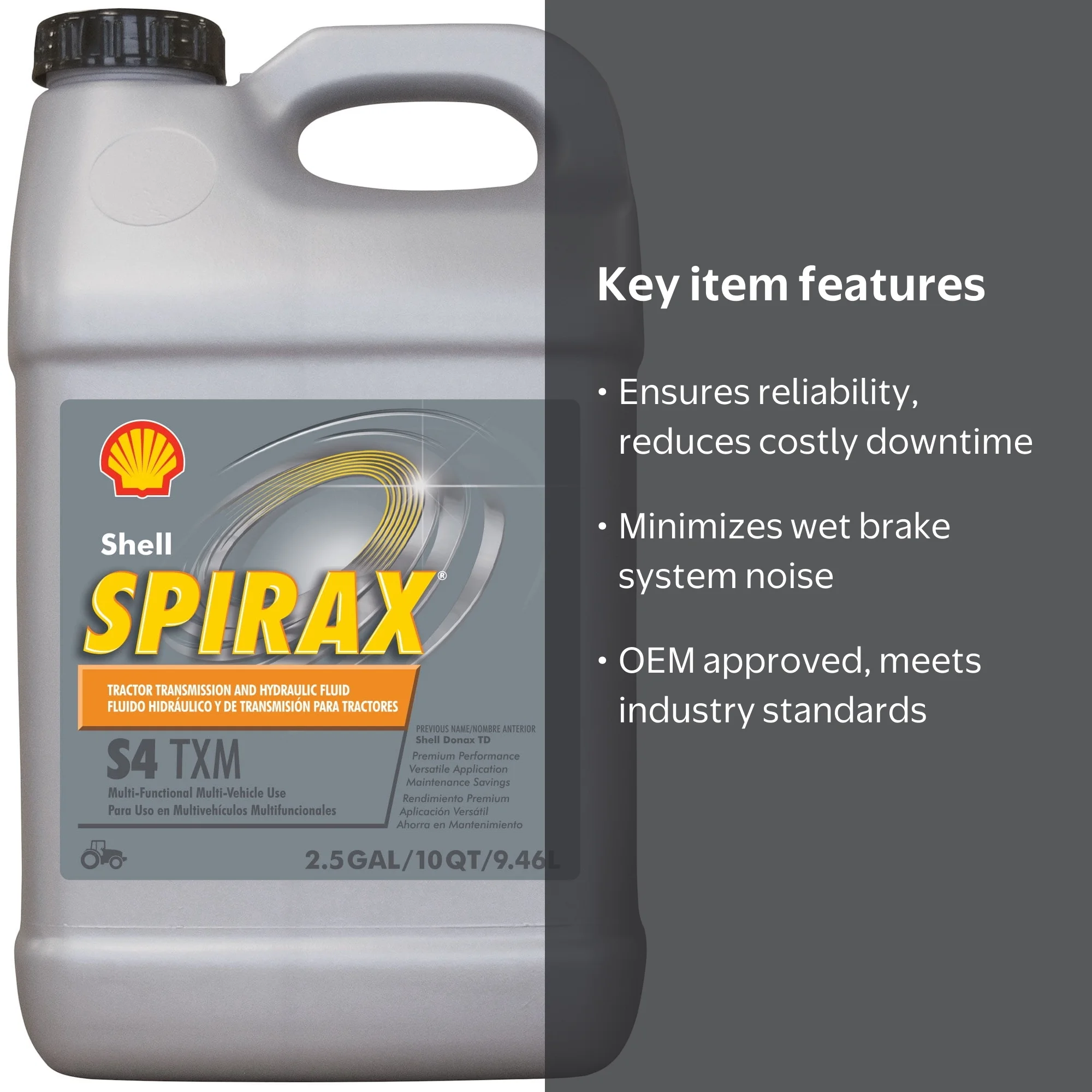 Shell Spirax S4 TXM Tractor Transmission Fluid, 2.5 Gallon