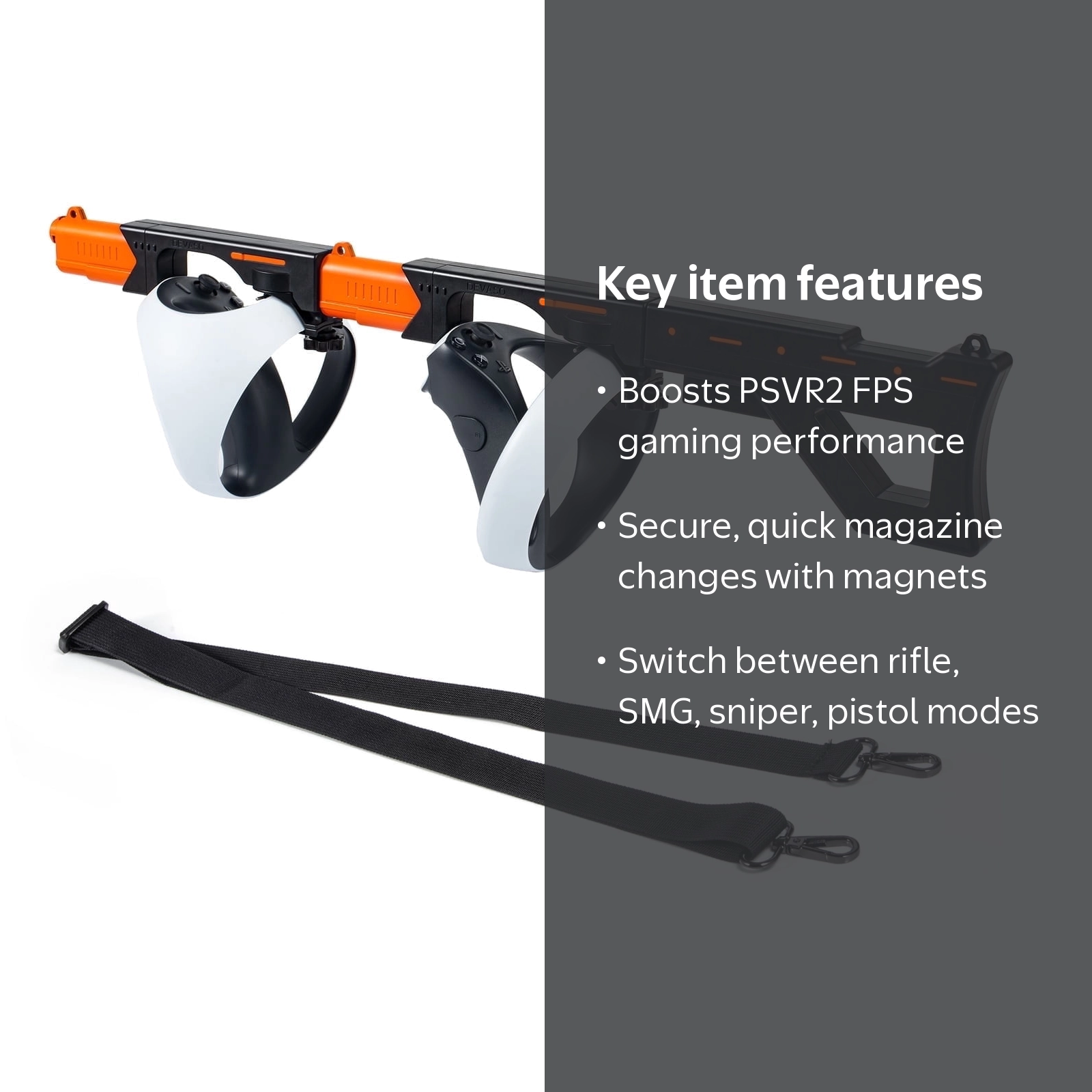DEVASO Magnetic VR Gun Stock for PSVR2, 3-in-1 Changing VR Handle