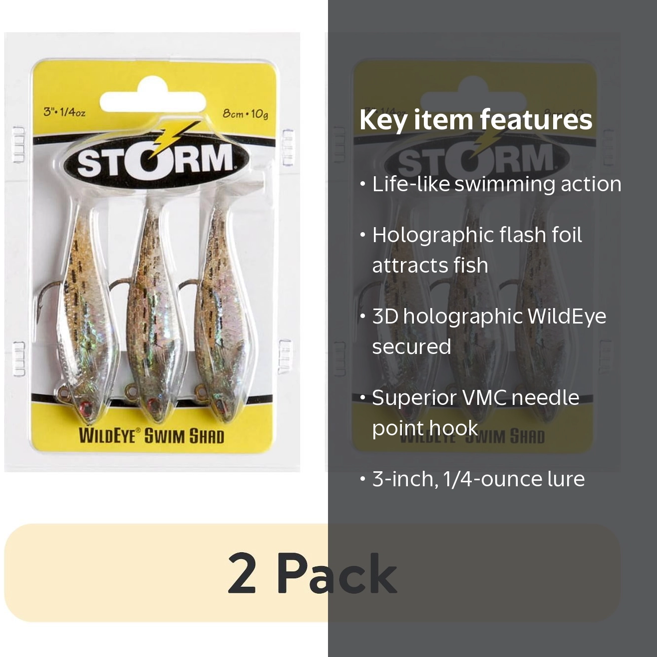 2 pack) Storm WildEye Swim Shad 3