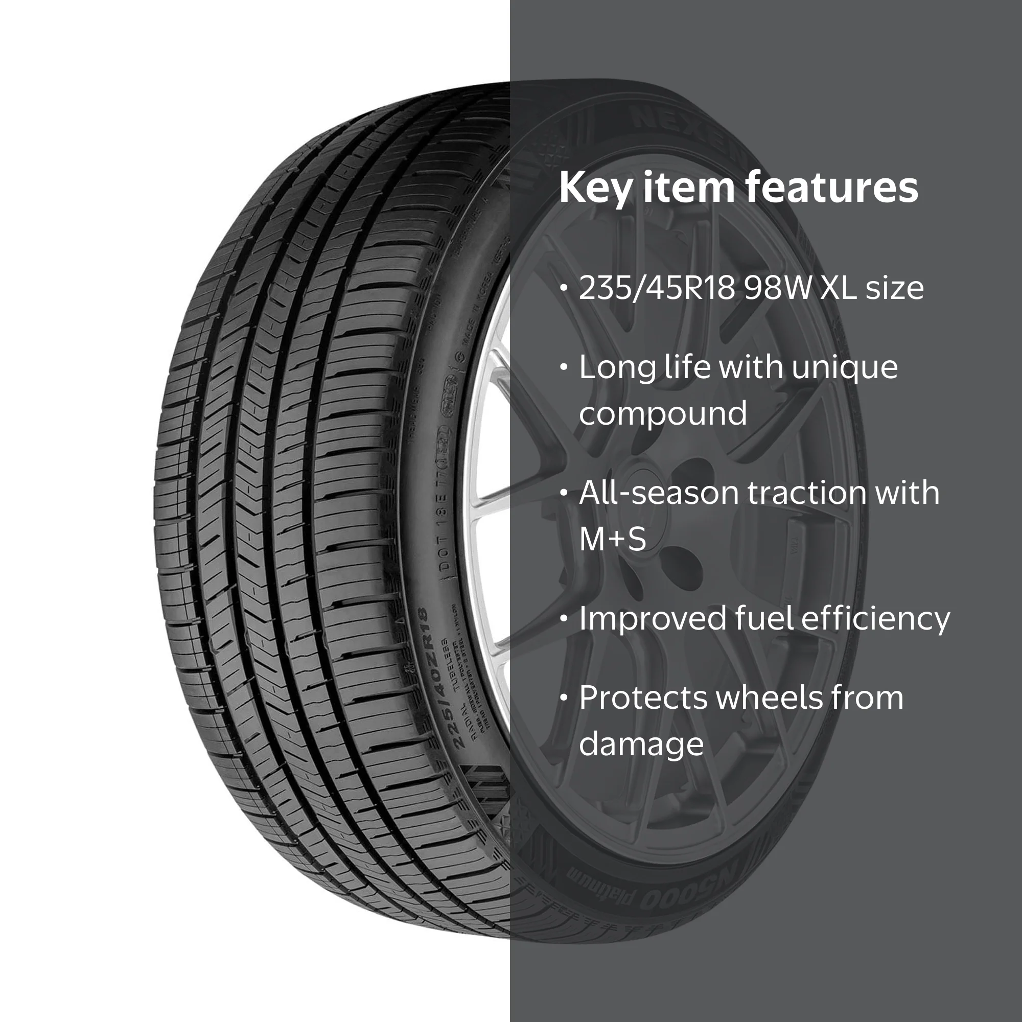 Nexen N5000 Platinum All-Season Passenger Tire, 235/45R18 98W XL