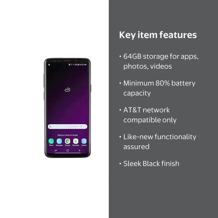 Samsung Galaxy S9 SM-G960U 64GB Black AT&T (Unlocked) - Walmart.com