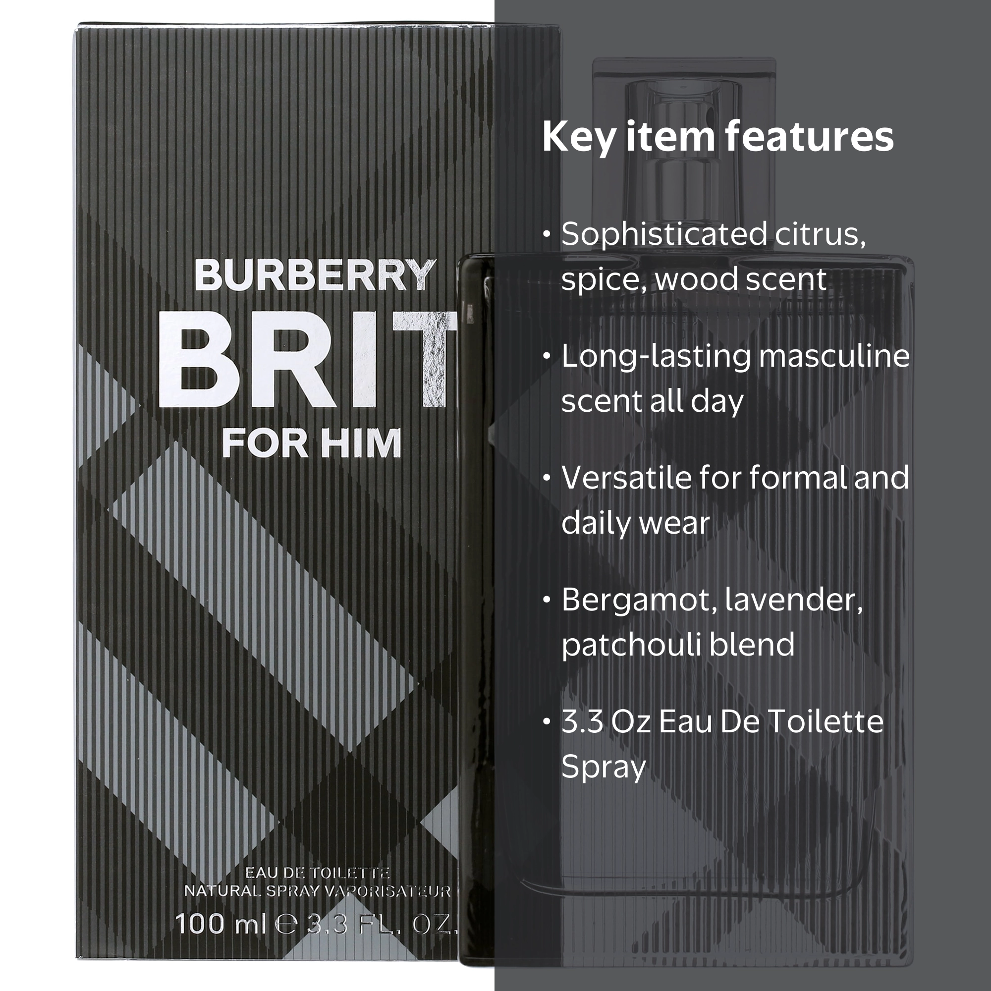 Burberry Brit EDT Perfume for Men, Refreshing Oriental Woody