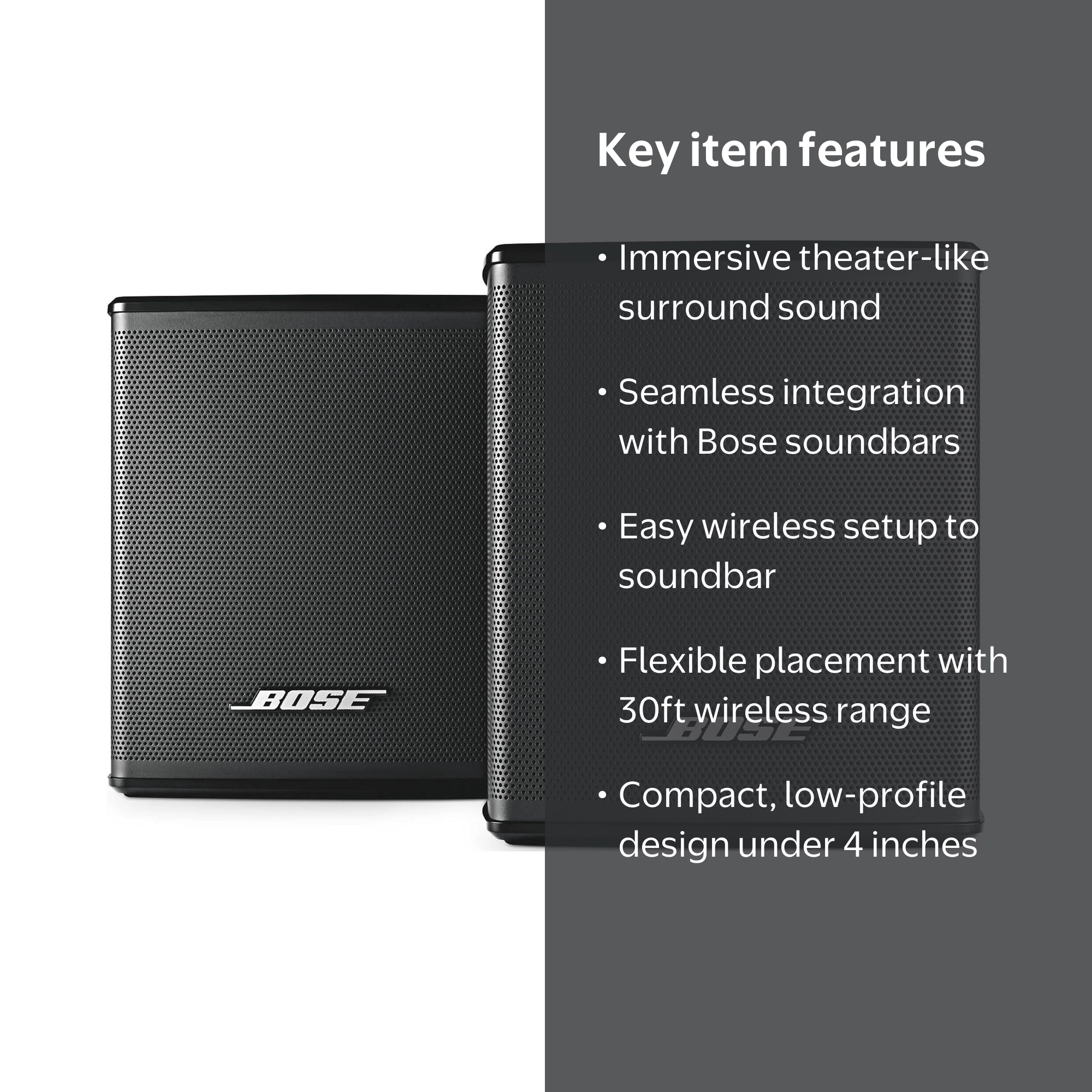 Bose, Surround Sound Rear Speakers, Black, Wireless Connectivity