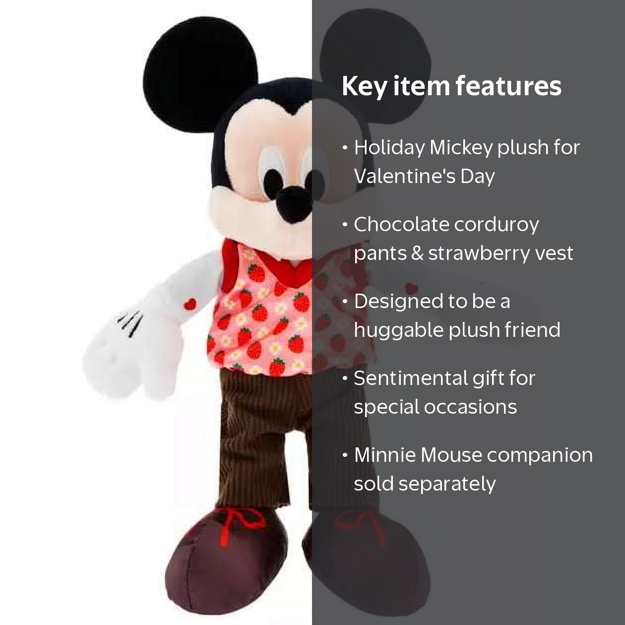 Disney 2025 Valentine's Day Mickey Mouse Plush (Chocolate Corduroy