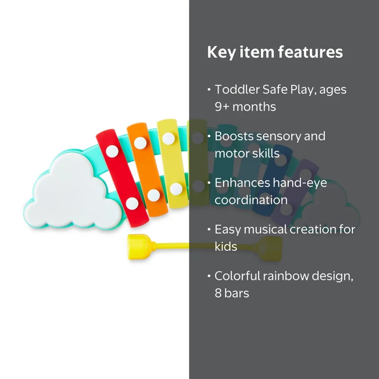 ec melodi カラビナ Spark Create Imagine Rainbow Xylophone with 8 Keys for Toddlers