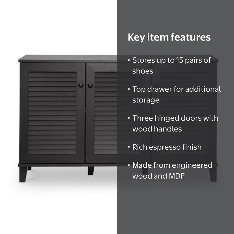 Bowery Hill Shoe Cabinet in Espresso - Walmart.com