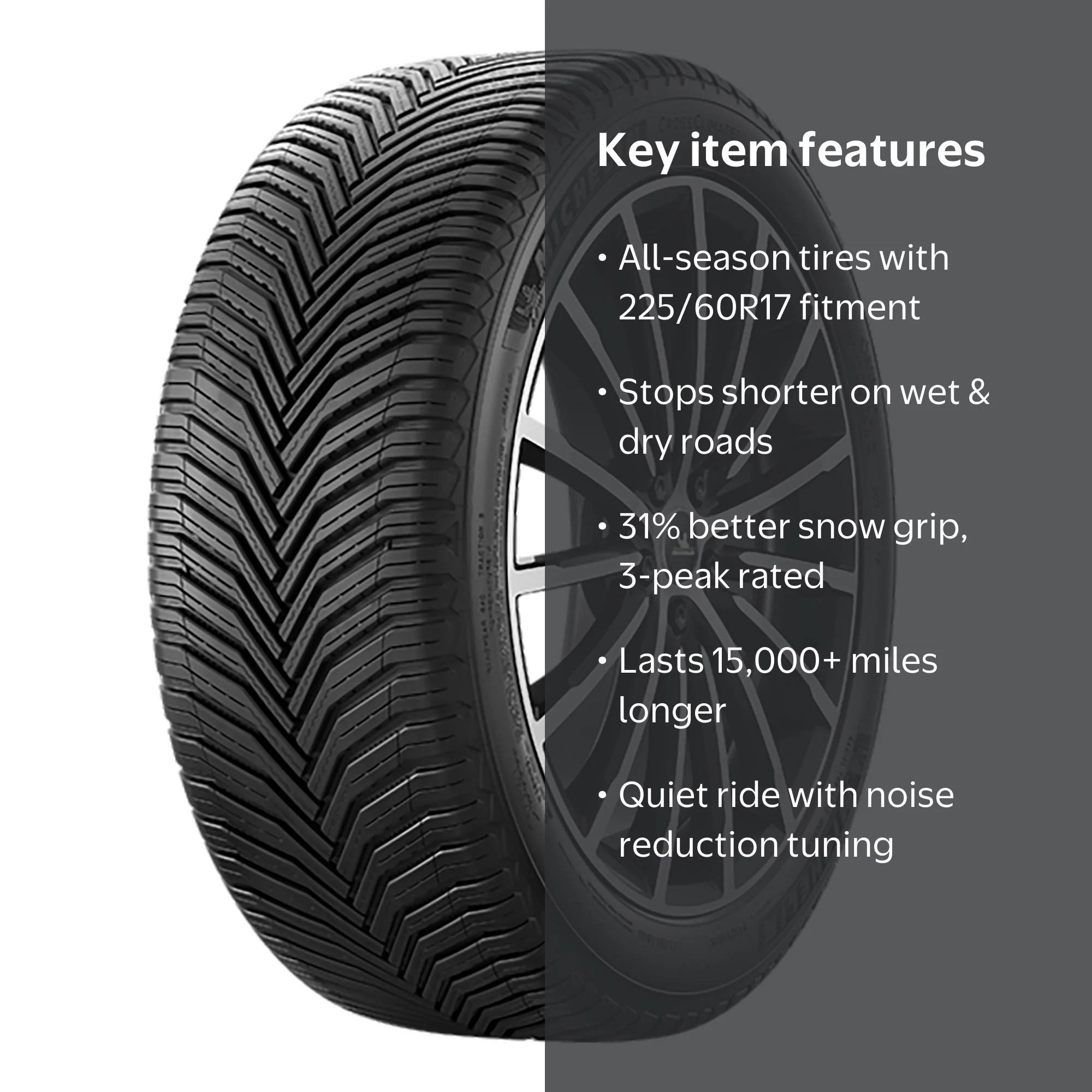 Michelin Advanced All-Season CrossClimate2 225/60R17 99H Tire with