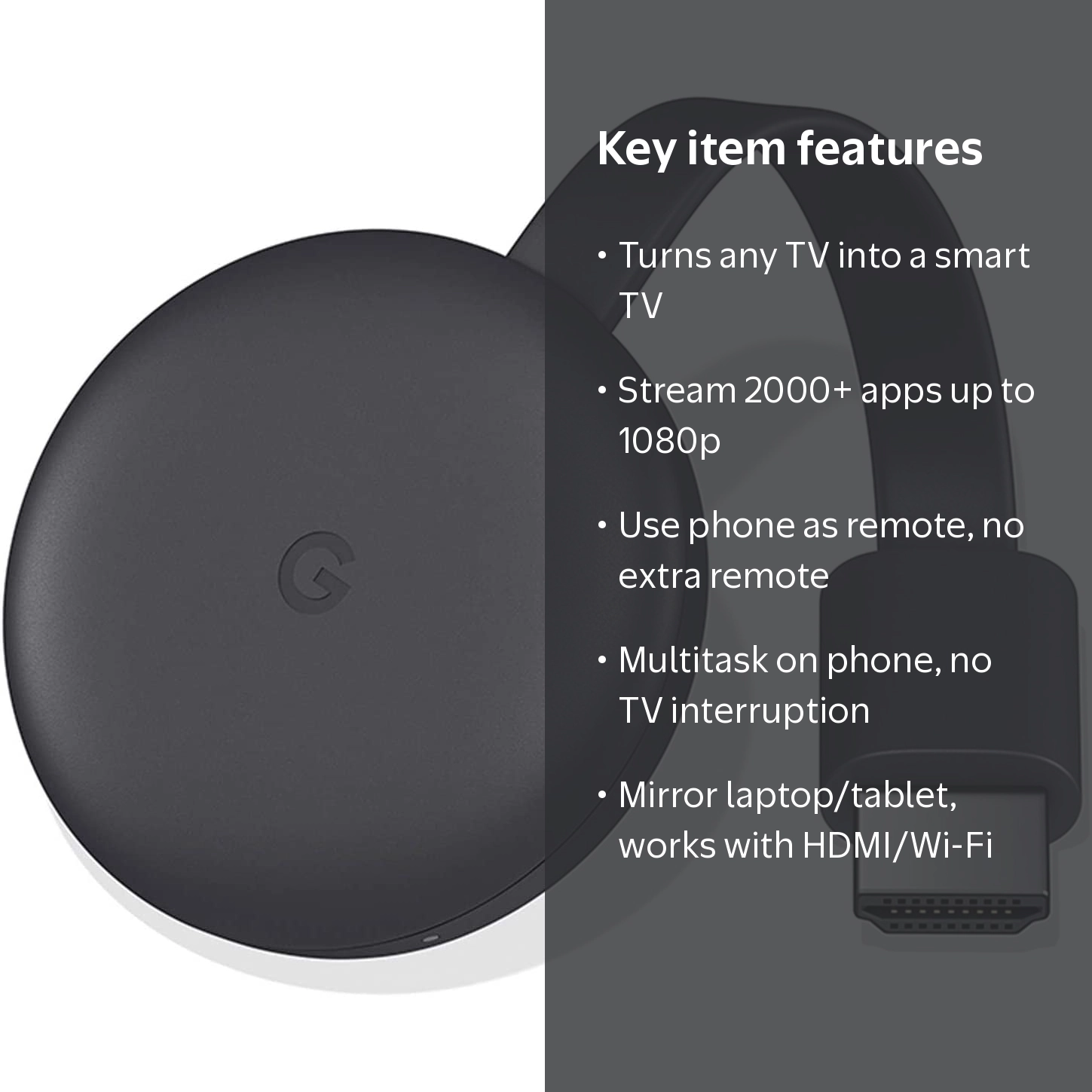 Google Chromecast (3rd Generation) HD Stream Device - Smart TV