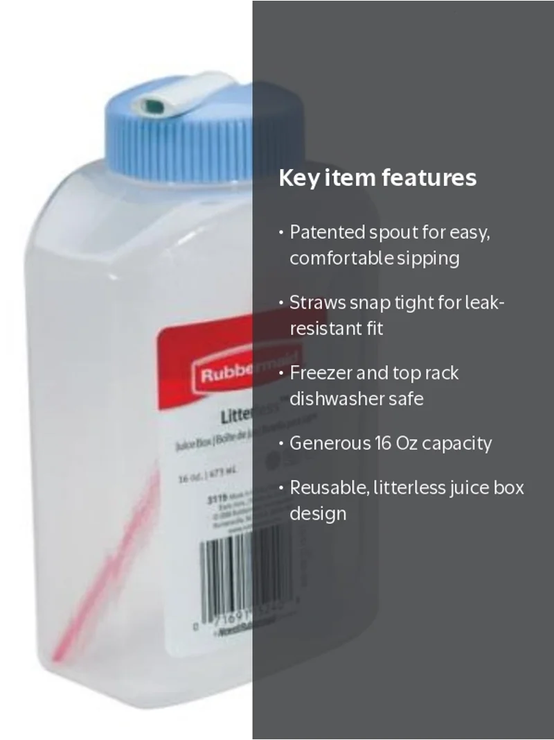 Rubbermaid 3115RDSPA Litterless 16OX Juice Boxes - Walmart.com